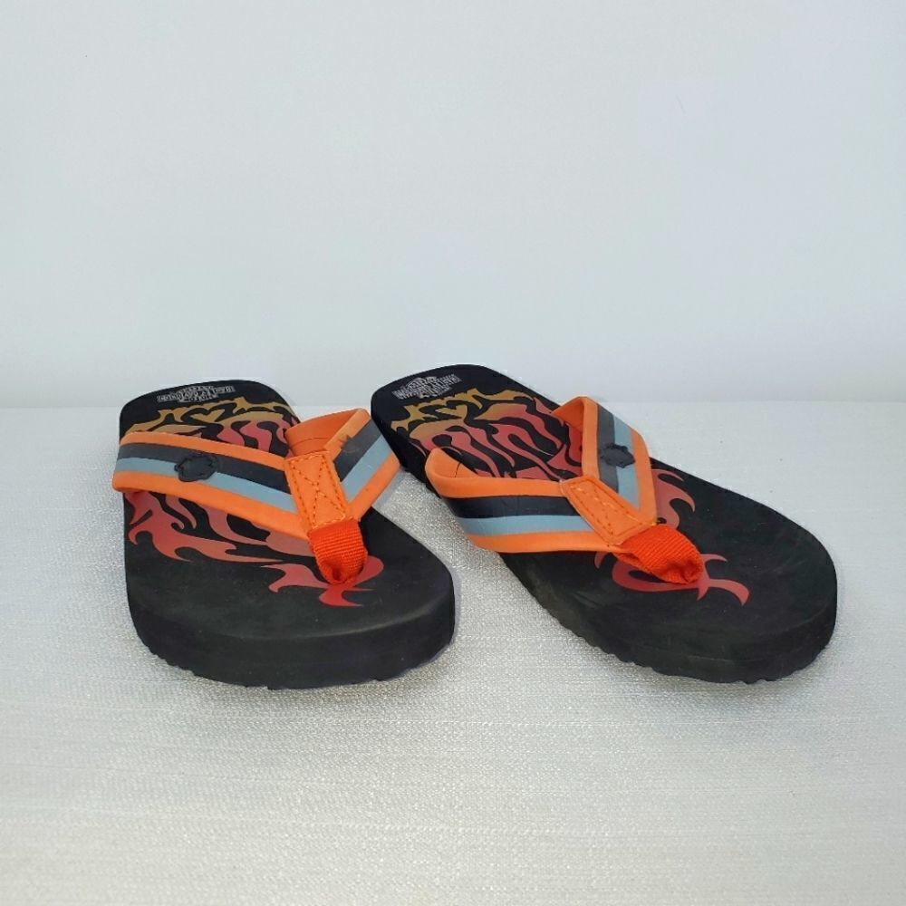 Harley Davidson Youth Flip Flops Size 3/4 NWT